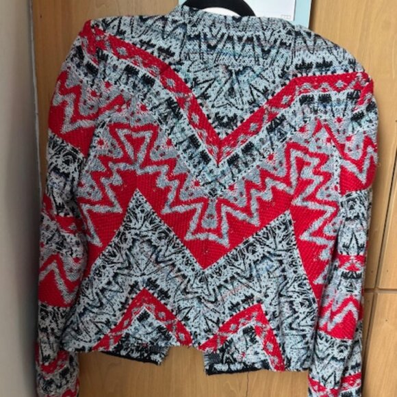 Pre-Loved IRO Red & Black Ikat Jacket - Women's 40 - Picture 10 of 10